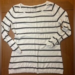 Express White and Black Stripe Sweater Size M